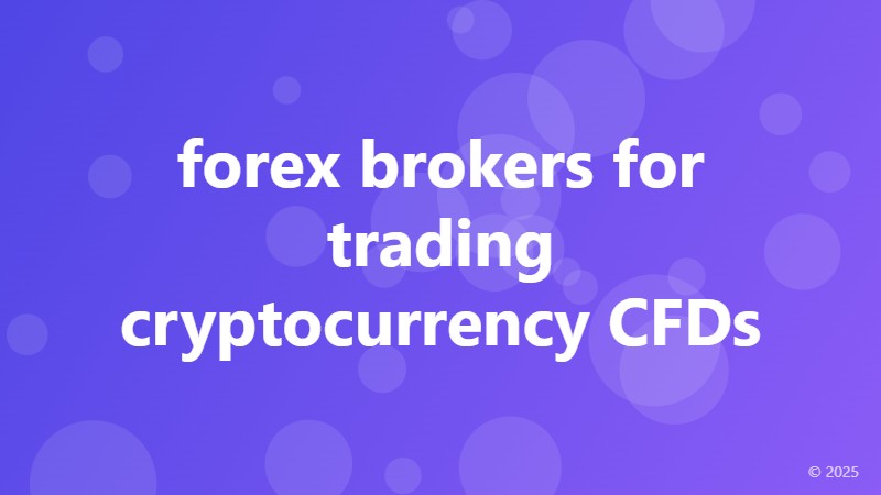 forex brokers for trading cryptocurrency CFDs