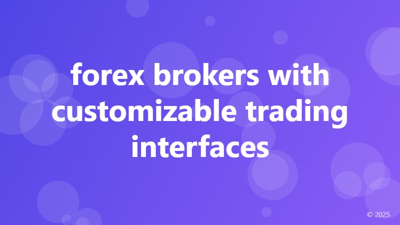 forex brokers with customizable trading interfaces